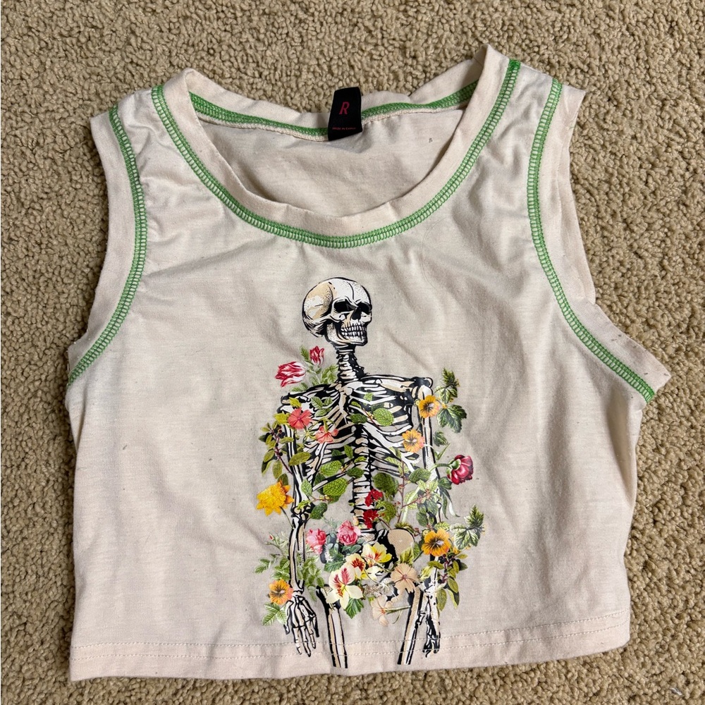 Floral Skeleton Tank Top